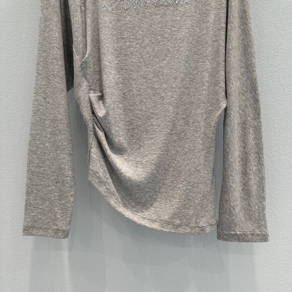 ANN ANDELMAN lettered diamond off-the-shoulder long-sleeved T-shirt - Picture 3 of 6